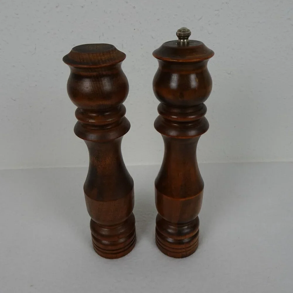 Woodcrest By Styson Wooden Salt Shaker Pepper Grinder 10 Inches MCM Vintage
